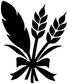 White feather bouquet vinyl decal silhouette with clustered feather shapes