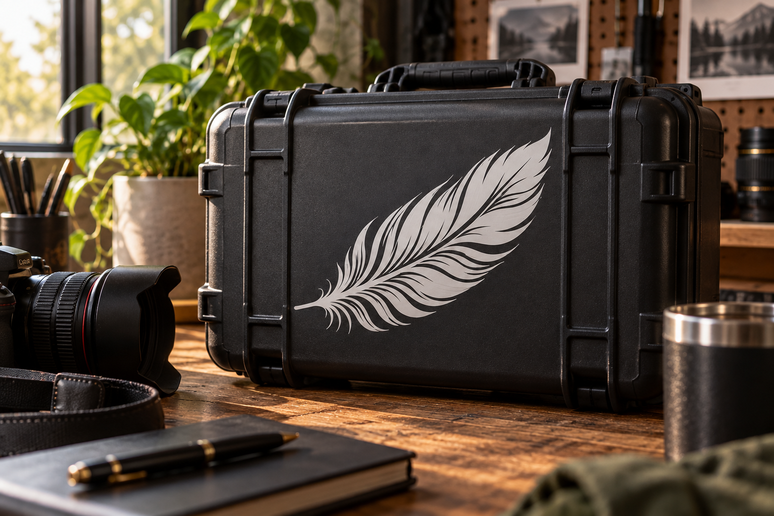 FeatherPlumeCX003 - Airy Feather Plume with Long Central Quill; illustrative application of the exact PDF artwork