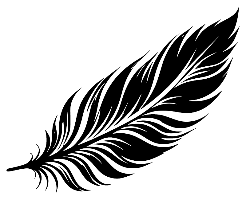 FeatherPlumeCX003 - Airy Feather Plume with Long Central Quill; preview rendered from the saved vector PDF