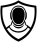 Fencing mask shield crest vinyl decal in black and white with fencing mask icon