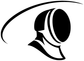 Black-and-white fencing mask profile vinyl decal