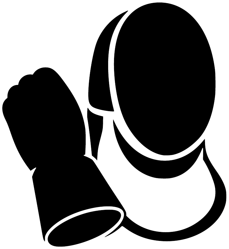 Black vinyl fencing glove and mask decal