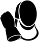 Black vinyl fencing glove and mask decal