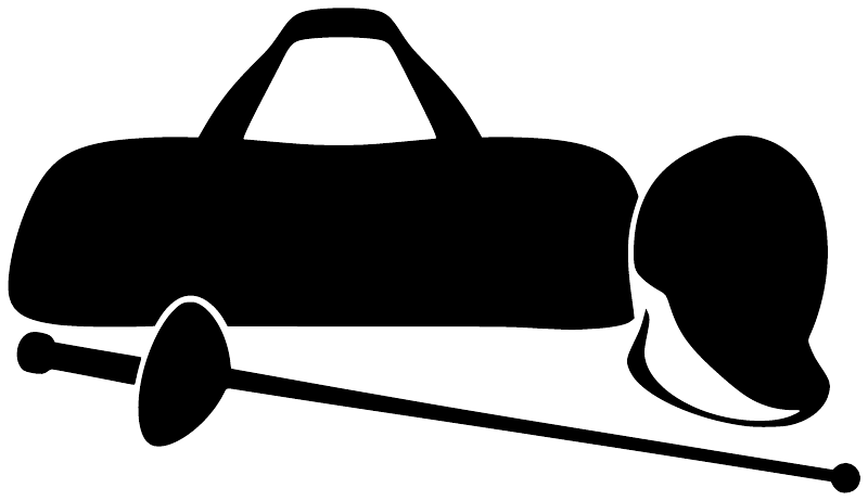 Black fencing gear silhouette vinyl decal