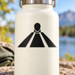 Fencing vinyl decal: black helmet icon with three rays on light surface