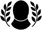 Vinyl fencing laurel guard decal, black laurel wreath with central circle silhouette