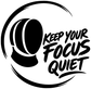 Vinyl decal close-up with black speaker icon and “Keep Your Focus Quiet” lettering