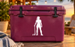 Field hockey player vinyl decal silhouette holding a stick with a small ball near the stick