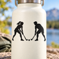Field hockey practice partners vinyl decal: two black player silhouettes with sticks