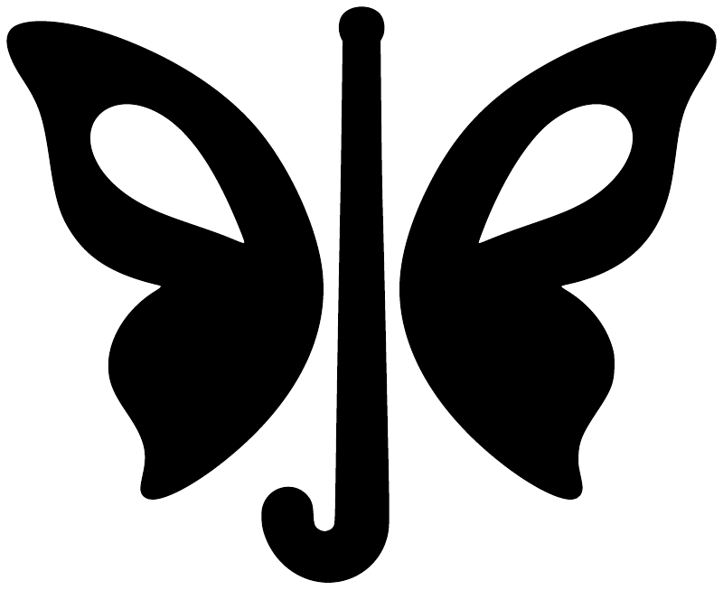 Black butterfly wings vinyl decal close-up with central spine cutout design