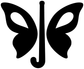 Black butterfly wings vinyl decal close-up with central spine cutout design