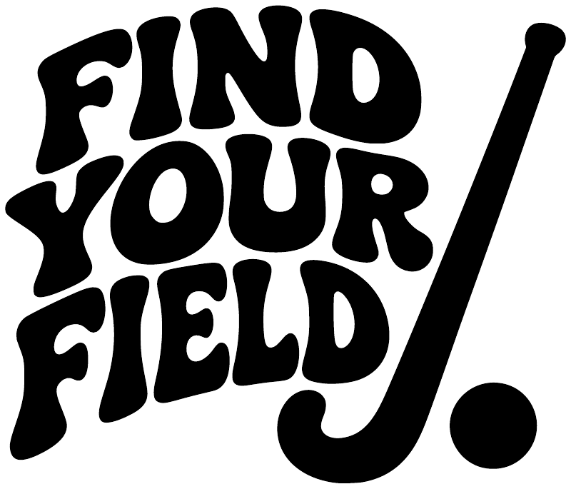 Vinyl decal reading "FIND YOUR FIELD" in bold black letters