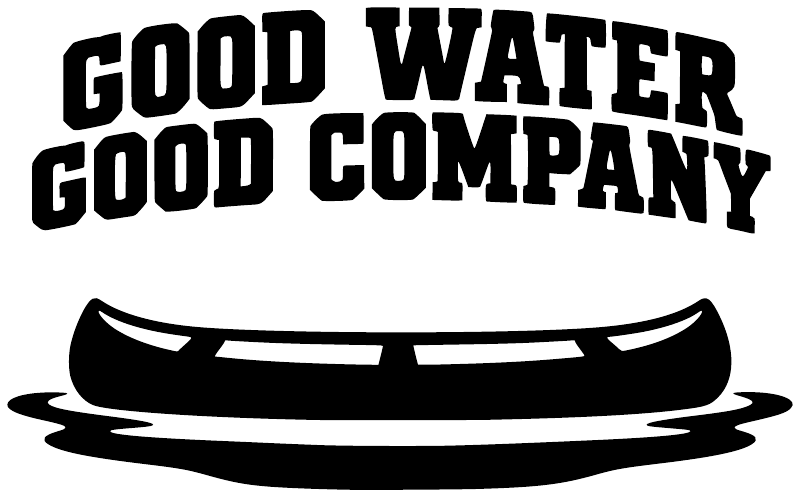 Vinyl decal text: 'GOOD WATER GOOD COMPANY' with black emblem