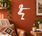 White vinyl wall decal of woman steady squat silhouette