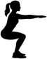 Black vinyl wall decal of woman steady squat silhouette with extended arm