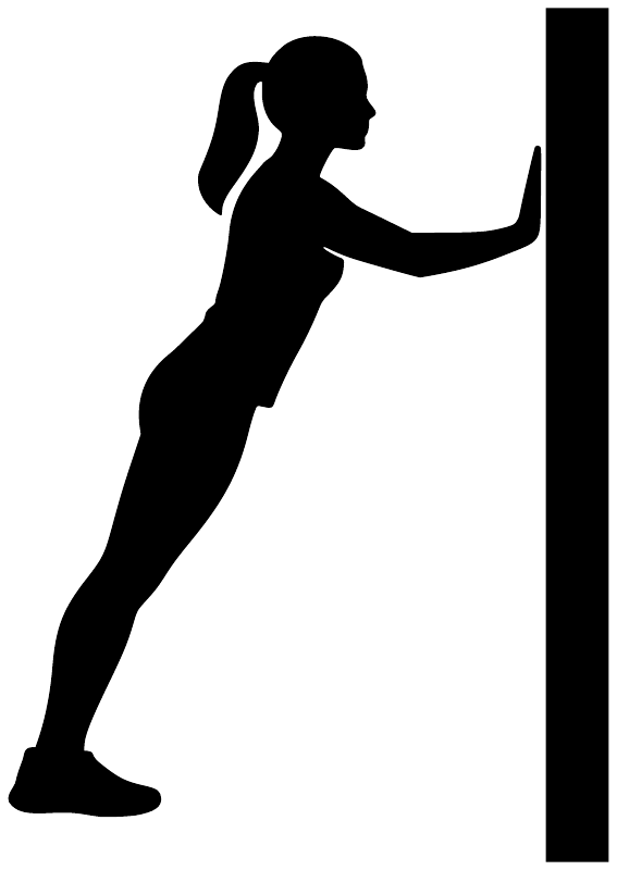 Black female push silhouette vinyl decal with vertical bar, minimal design