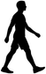 Walking forward vinyl decal silhouette of a person, black figure