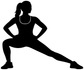 Fitness side lunge vinyl decal: black silhouette of a person in side lunge pose