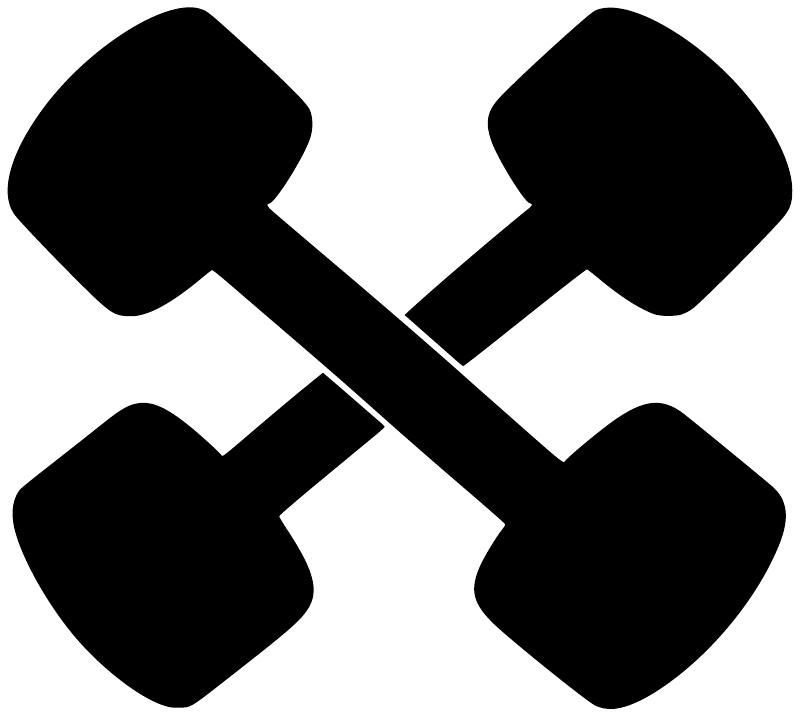 Black crossed dumbbells vinyl wall decal