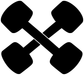 Black crossed dumbbells vinyl wall decal