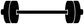 Barbell balance vinyl decal, black weight plates and gray bar on white background