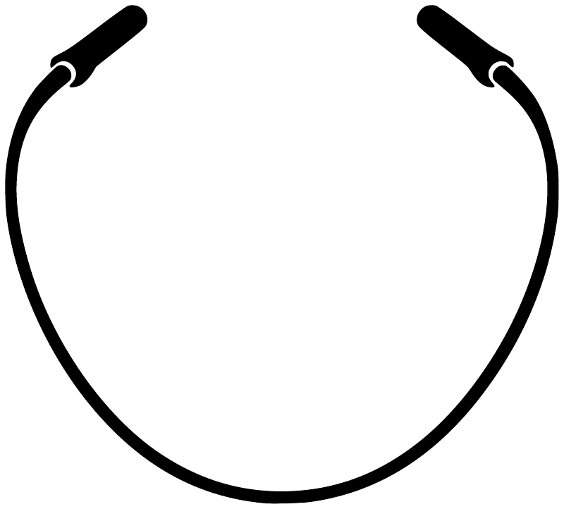 Jump rope loop vinyl decal outline in black on white background
