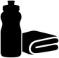 Fitness water bottle and towel vinyl decal, black and white silhouette design