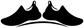 Fitness shoes vinyl decal: black twin sneaker silhouettes with center swoosh