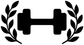 Black dumbbell laurel fitness vinyl decal on white