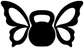 Vinyl butterfly decal graphic: black center with white wing outline