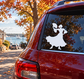 White flamenco dancer vinyl decal on car window