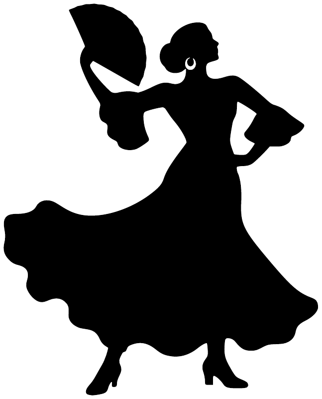 Black flamenco dancer vinyl decal silhouette