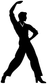 Flamenco dancer vinyl decal silhouette in black with raised-arm pose