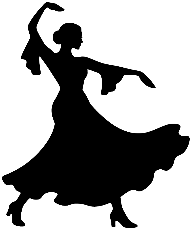 Flamenco dancer vinyl decal silhouette in black for car windows or surfaces