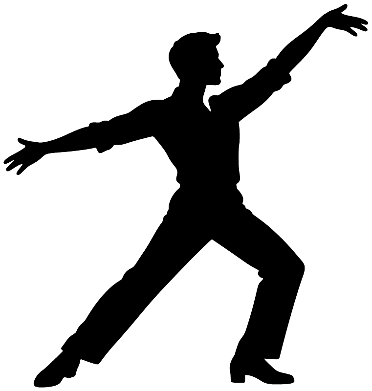 Black flamenco dancer silhouette vinyl decal with arms out