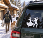 Flamenco vinyl decal with dancing couple silhouette on car window