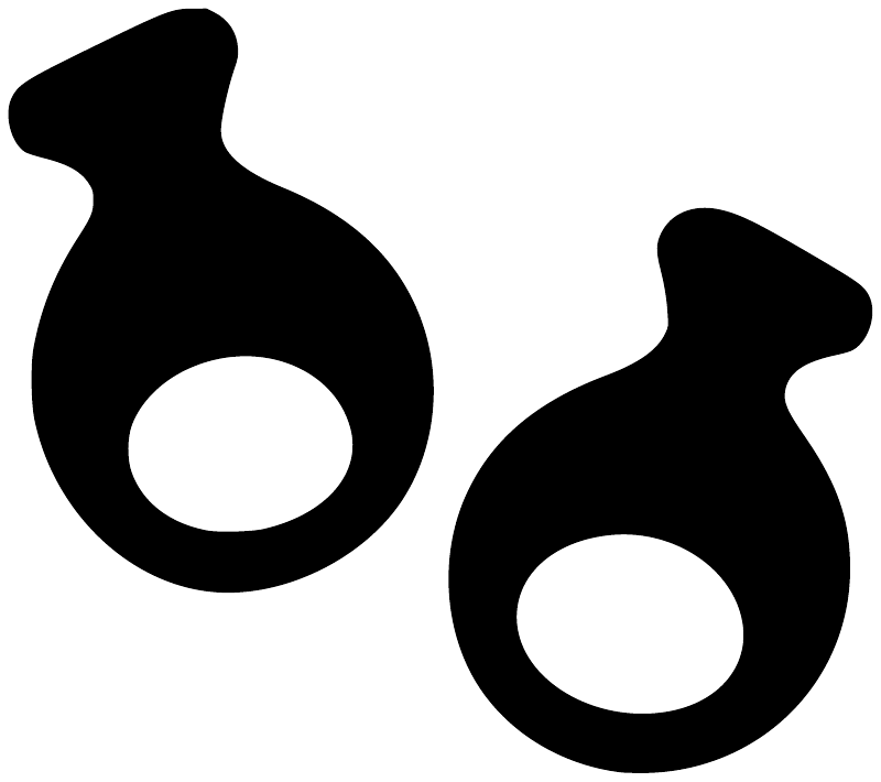 Flamenco castanet vinyl decal pair, black castanet icons with white inner circles