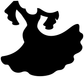 Flamenco dancer silhouette vinyl decal, black and white cutout design
