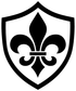 Black Fleur de Lis shield vinyl decal with fleur centerpiece