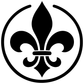 Black open-circle fleur-de-lis crest vinyl decal