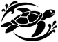 Sea turtle swim vinyl decal, bold black turtle with flippers and shell icon