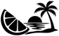 Florida Key Lime sun vinyl decal graphic: key lime slice, sun, palm trees and ocean waves