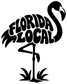 Black FLORIDA LOCAL vinyl decal with flamingo and palm tree