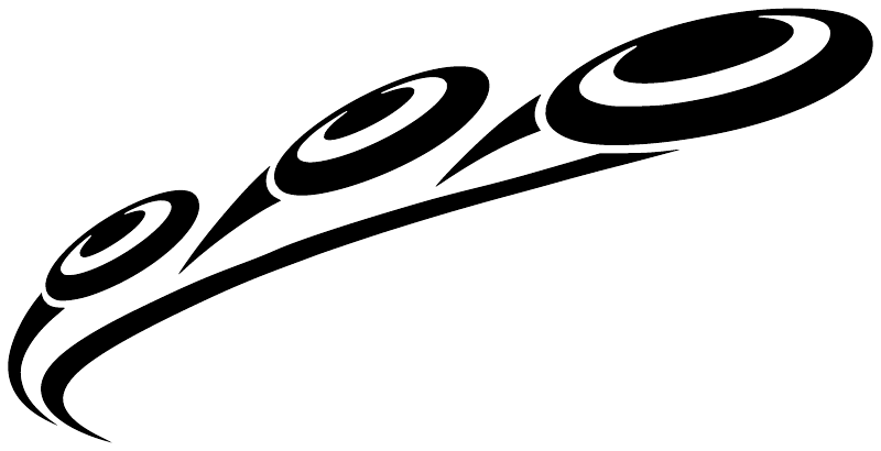Black triple-flight flying disc vinyl decal with three oval disc marks.
