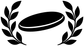Round vinyl decal design: black laurel wreath framing a flying disc