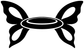 Vinyl decal graphic: black butterfly wings around oval flying disc center