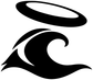 Black and white flying disc ocean wave vinyl decal graphic