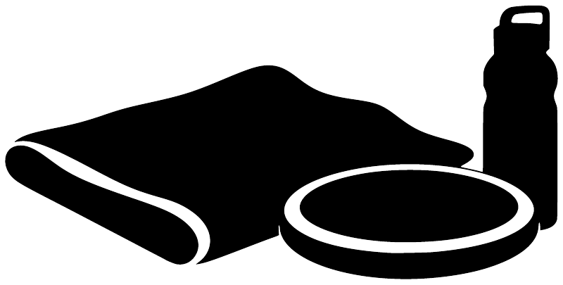 Flying disc picnic pause vinyl decal design with disc, plate, and bottle