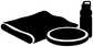 Flying disc picnic pause vinyl decal design with disc, plate, and bottle