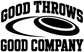 Vinyl decal with black 'GOOD THROWS GOOD COMPANY' and large disc logo
